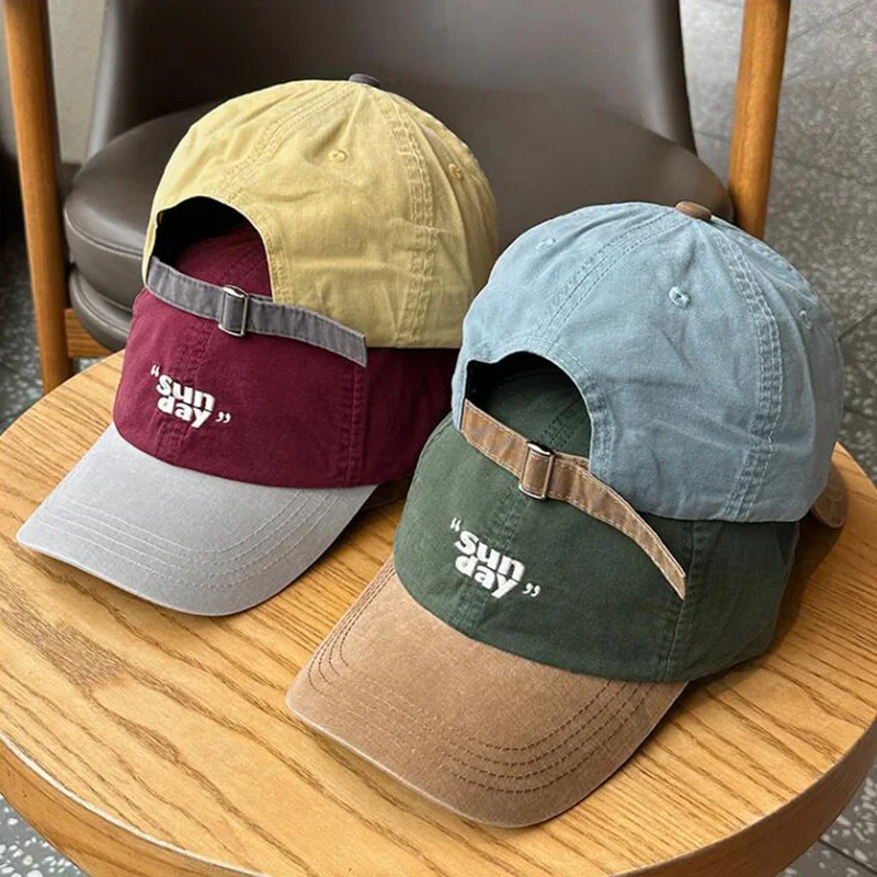 New Contrasting Color Baseball Cap For Men Women JK Letters Embroidery Sun Visors Hat Casual Soft Top Couple Peaked Caps