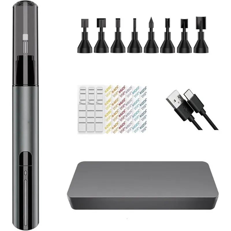 Lijadora alternativa eléctrica ABYP PRO, 8 cabezales de lijado incluidos, juego de papel de lija de silicona 7 granos (180-1200), velocidad de 5400 Rpm