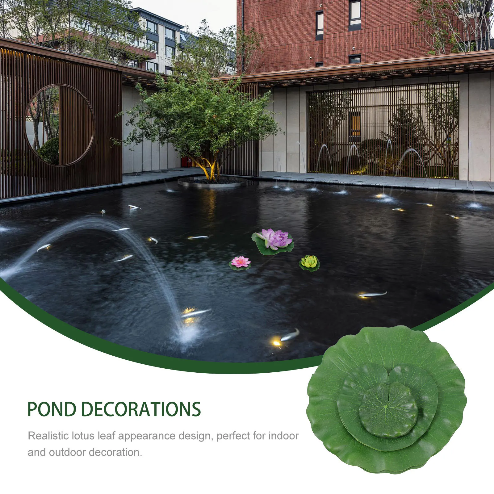 

10Pcs Artificial Lotus Leaf Ornament Floating Simulation Realistic Garden Pond Fish Tank Water Decoration
