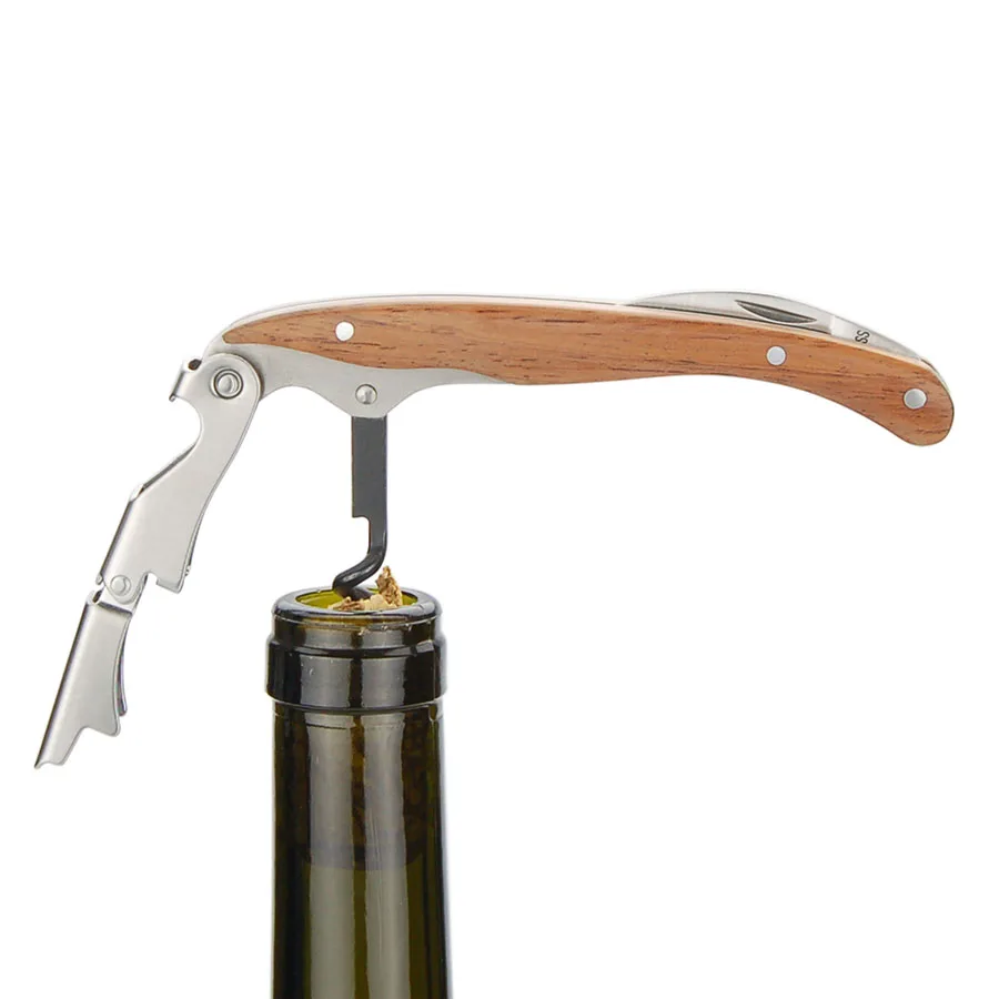 LELYSEE wine gift wine opener waiter's friend corkscrew with wooden handle