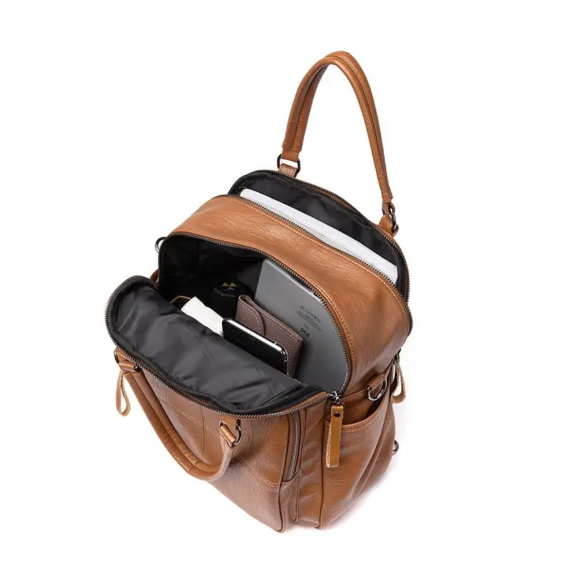 Backpack for Women 2023 New Summer Fashion All-Matching Casual High-Grade Large Capacity Pu Leather Backpack