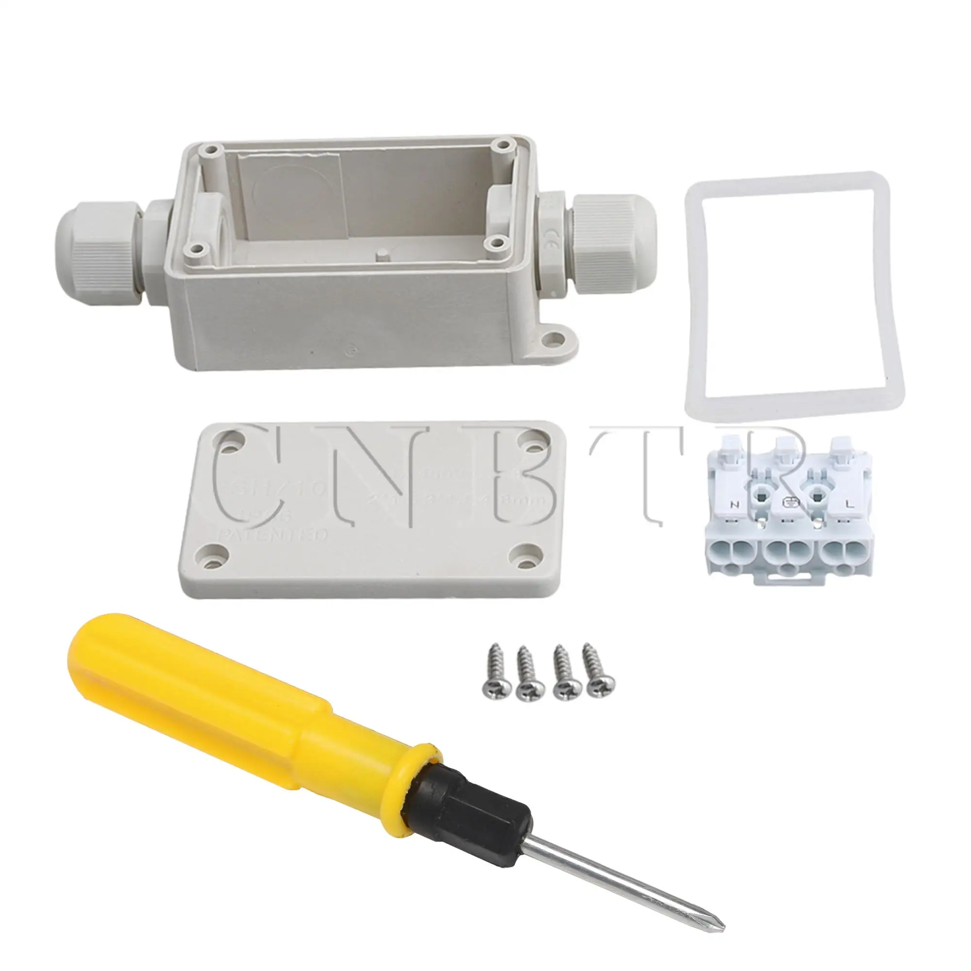 CNBTR Plastic White Industrial Outdoor IP65 2 Way Cable Wire Connector Junction Box