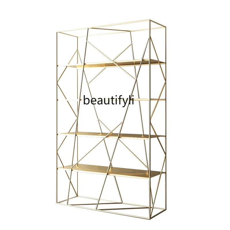 

Scaffale per soggiorno moderno e di lusso leggero dal pavimento al soffitto Scaffale per ingresso divisorio multistrato nordico