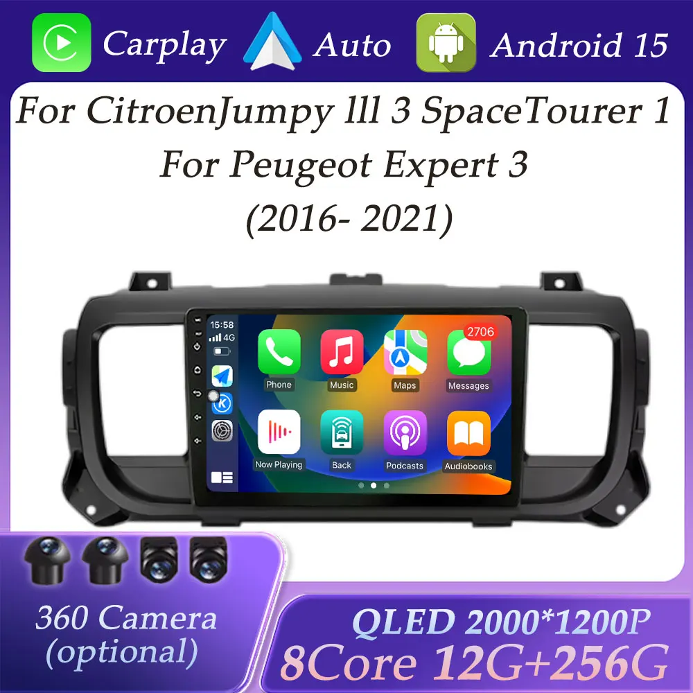 

DSP Stereo for Citroen Jumpy lll 3 Space Tourer 1 for Peugeot Expert 3 2016-2021 Wireless Carplay Car Radio Multimedia Player BT