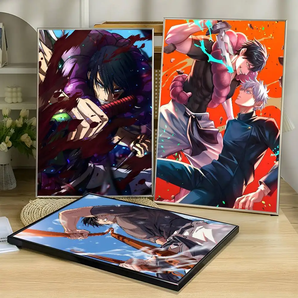 Anime Jujutsu Kaisen Fushiguro Toji Poster Waterproof Wall Art Sticker For Bar Vintage Room Decor High Quality Print Gift