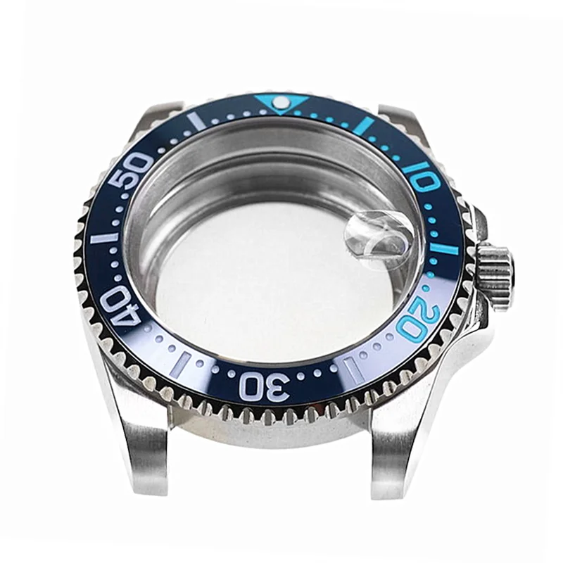 جديد 40 مللي متر الغوص الياقوت الكريستال 316l الصلب مع الحافة السيراميك إدراج ساعة الحال بالنسبة Nh35 Nh36 Nh34 الحركة التلقائية وزارة الدفاع أجزاء