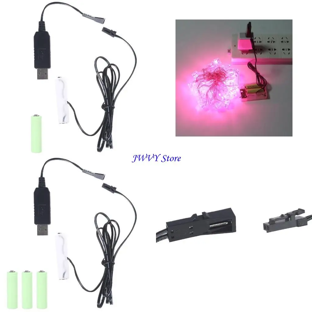 573A USB AA Battery Cable for Beard Trimmer Toothbrush Make-up Mirror