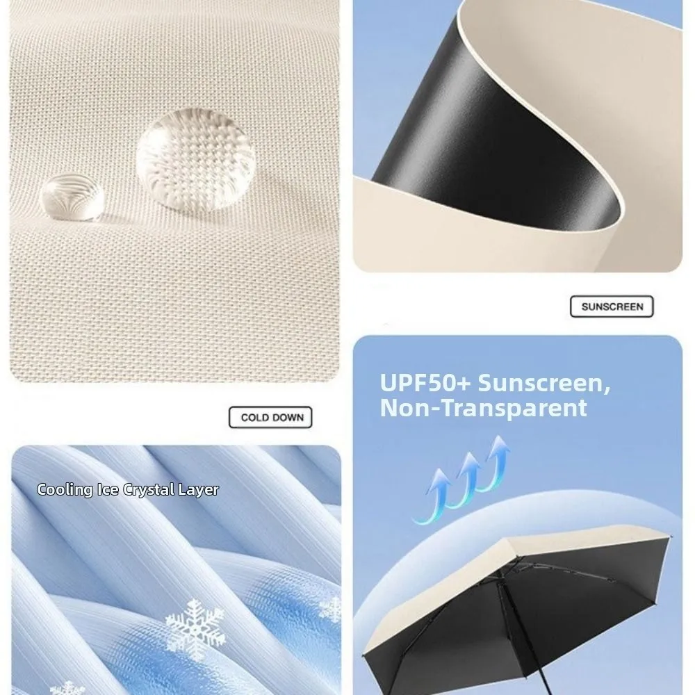 

Anti UV Mini Sun Umbrella Lightweight Windproof Portable Rain Umbrella with Buckle Handle Sun Shade Pocket Parasol Women Men