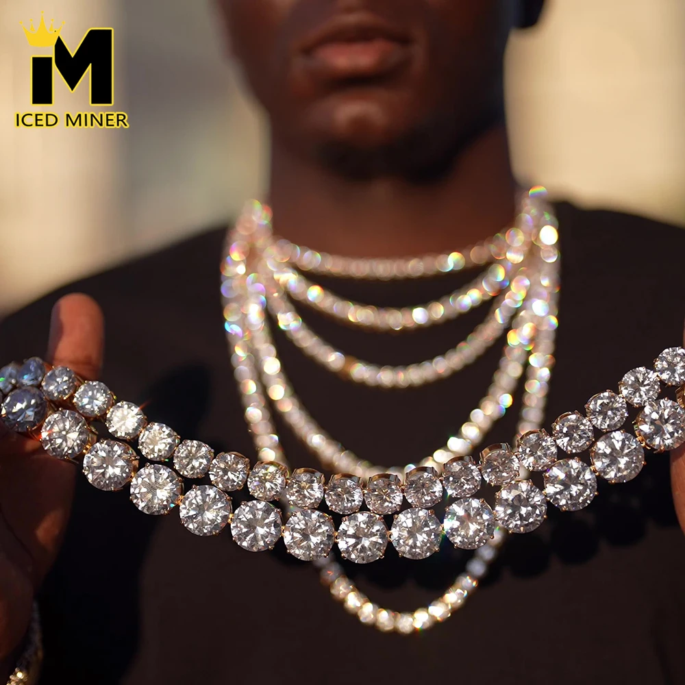 Imagem -02 - Colares de Tênis de para Homens e Mulheres Zircon Iced Out Tennis Chain Jóias Hip Hop 20 mm 316l Drop Shipping Aço Inoxidável