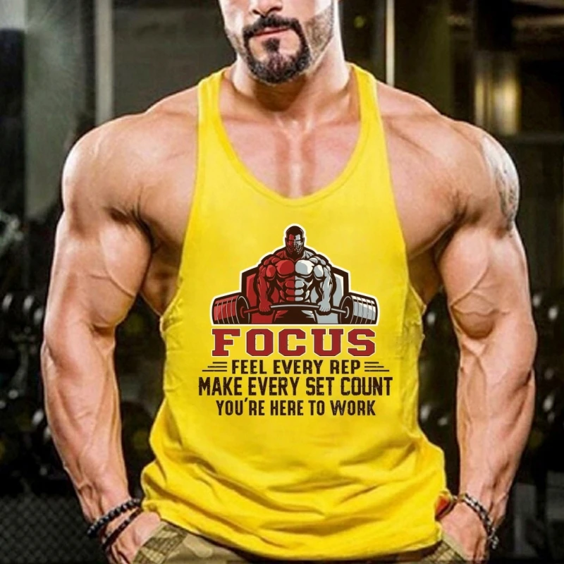 Men's Fitness Y-Back Stringer, Soft Stretch Cotton, Suitable for Heavy Lifting, Gym Sessions & Casual Streetwear