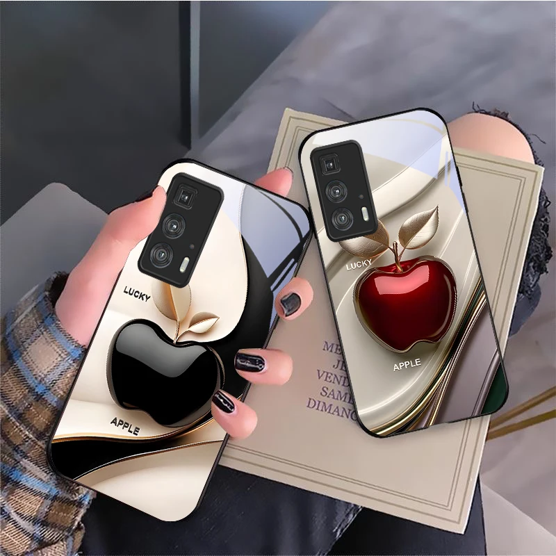 Modern light luxury style For Motorola Moto Edge 20 Lite 30 Pro 40 Neo 50 Ultra G Play G45 G54 G55 G75 G84 G85 Glass Phone Case view 3