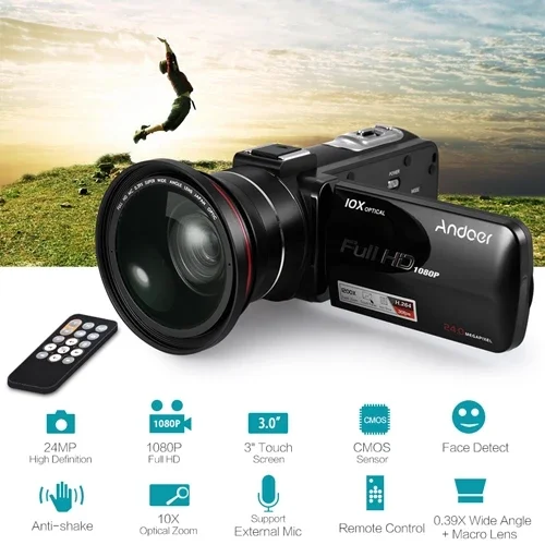 YYHC  24MP Digital Live Streaming Camcorder 1080P 30fps Digital Video Camera 10X Digital Zoom For Youtube Vlogging