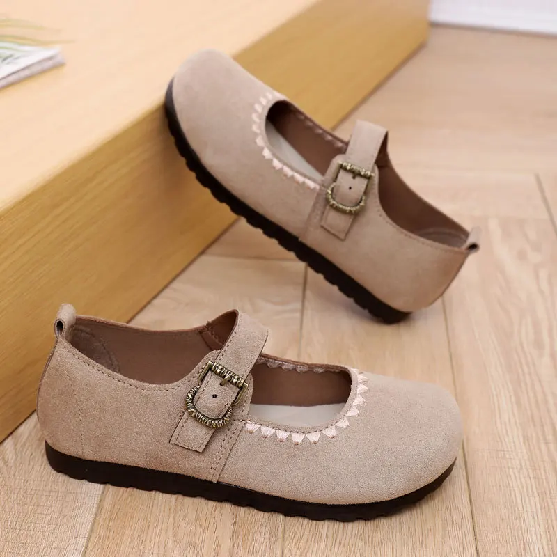 

Women Flats Spring New Fashion Round Toe Buckle Strap Shallow Flat Mary Jane Shoes Comfort Soft Sole Lightweight Loafers