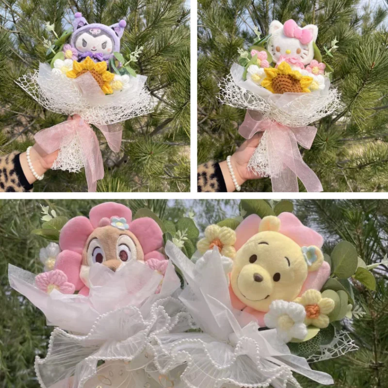 My Melody Kuromi Cinnamoroll Hello Kitty ประดิษฐ์ดอกไม้ Handmade Bouquet คริสต์มาสของขวัญวันเกิดสําเร็จการศึกษาสําหรับเด็ก