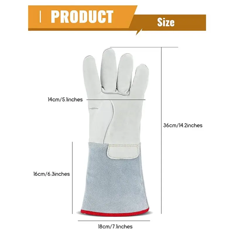 A24U 4X Cryogenic Gloves 14.2Inch/36Cm Long Mid- LN2 Protective Gloves For Liquid Nitrogen/Dry Ice/Cold Storage