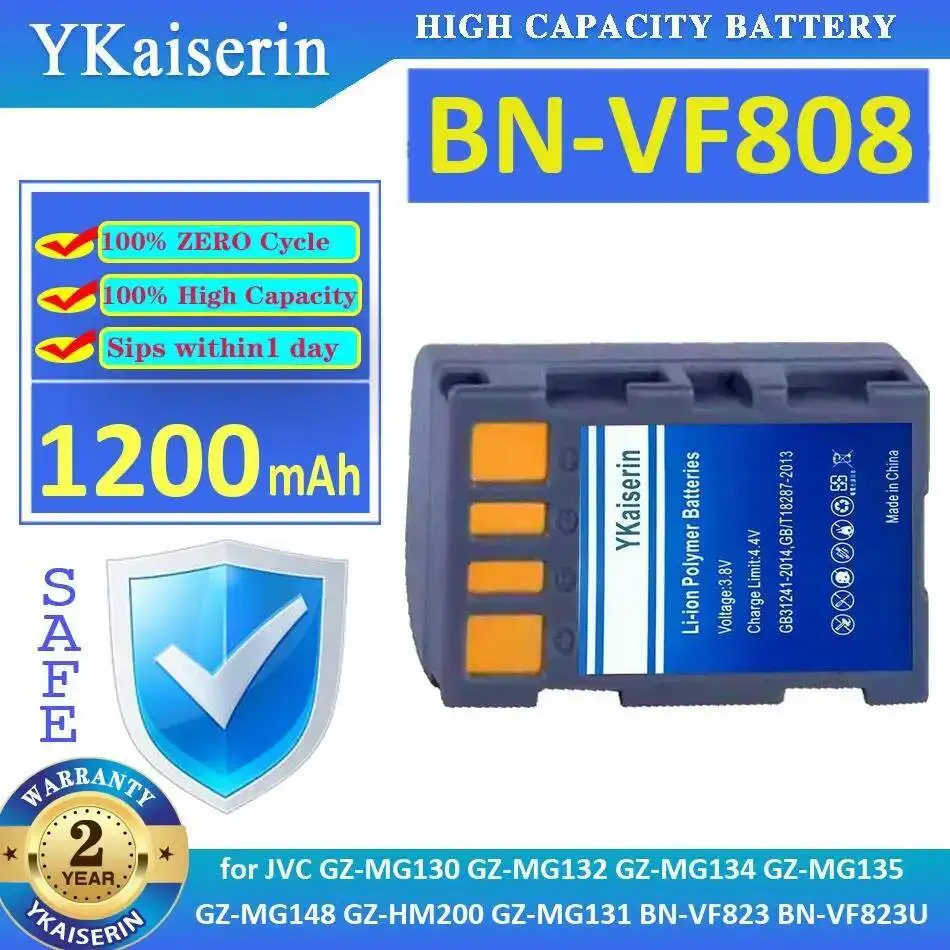 

Camera Battery BN-VF808 1200Mah For Jvc GZ-MG130 GZ-MG132 GZ-MG134 GZ-MG135 GZ-MG148 GZ-HM200 GZ-MG131 BN-VF823 BN-VF823U