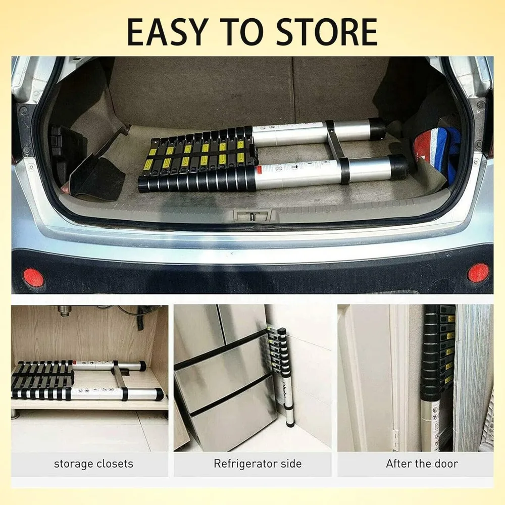 سلم تمديد من الألومنيوم قابل للطي - سلم تصغير خفيف الوزن للمركبات الترفيهية والوصول العليمي والمزيد #6