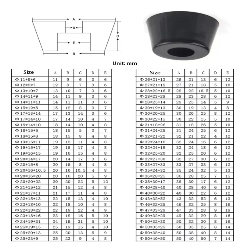 Anti Slip Furniture Feet Black Speaker Cabinet Bed Table Case Tapered Shock Pad Floor Protector Furniture Accessories