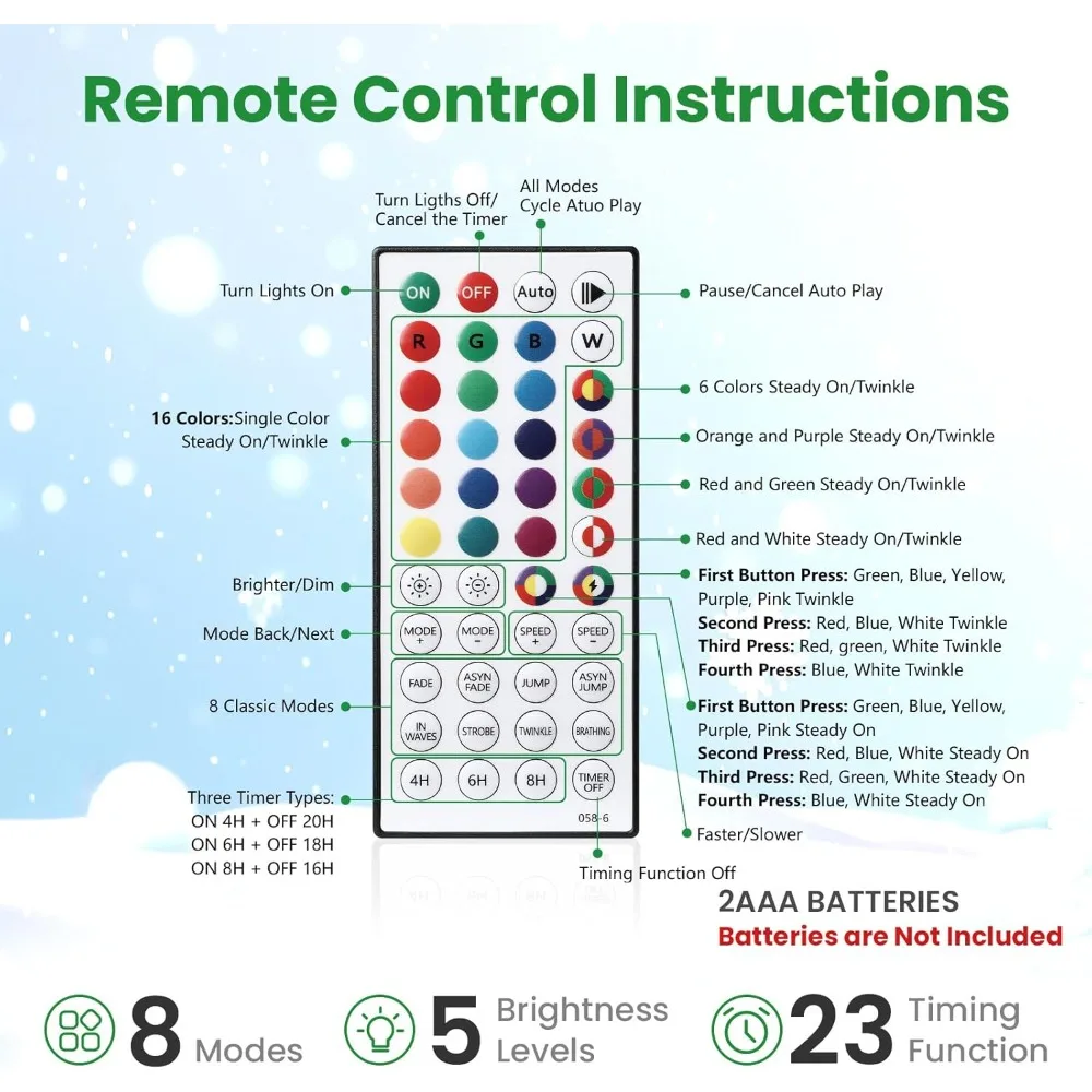 شجرة عيد الميلاد الاصطناعية المفصلية المطورة بطول 7 أقدام مع 430 أضواء متعددة الألوان RGB ونصائح 1171، وشملت جهاز التحكم عن بعد
