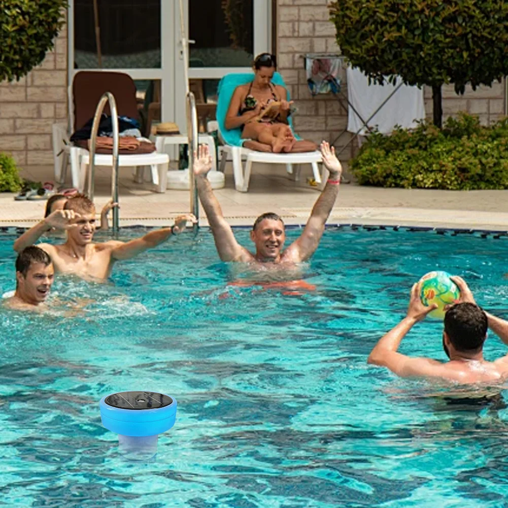 Solar Pool Ionizer Light Up Chlorine Holder 7 Colors Chlorine Tablets Floater Adjustable Chemical Delivery for Pool Spa Hot Tub