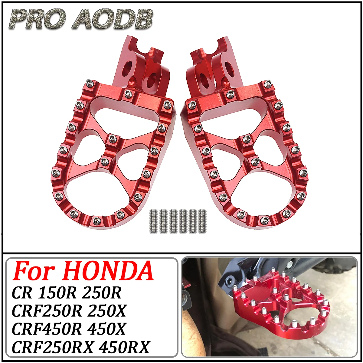 

Motorcycle CNC FootRest Footpegs Foot Pegs Pedals For HONDA CR 125 250 150R CR250R CRF 150R 250R 450R 250 450 X RX L M 2002-2023