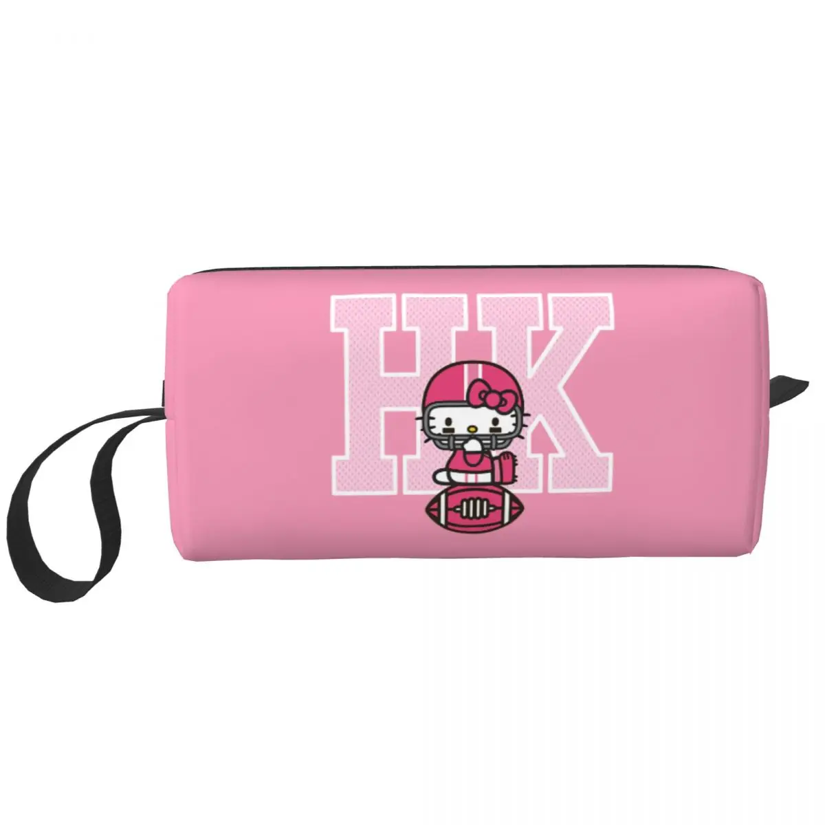 

Custom Hello Kitty Football Spirit Travel Cosmetic Bag Women Makeup Toiletry Organizer Ladies Beauty Storage Dopp Kit