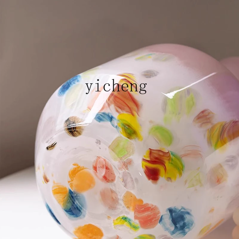 

FY1 vase glass ornament living room flower arrangement medieval dining table art style
