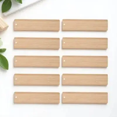 10 قطعة الإشارات المرجعية الخيزران فارغة Diy بها بنفسك الحرفية العلامات لم تنته خشبية معلقة زينة للهدايا التسمية زجاجة نبيذ شجرة مزخرفة