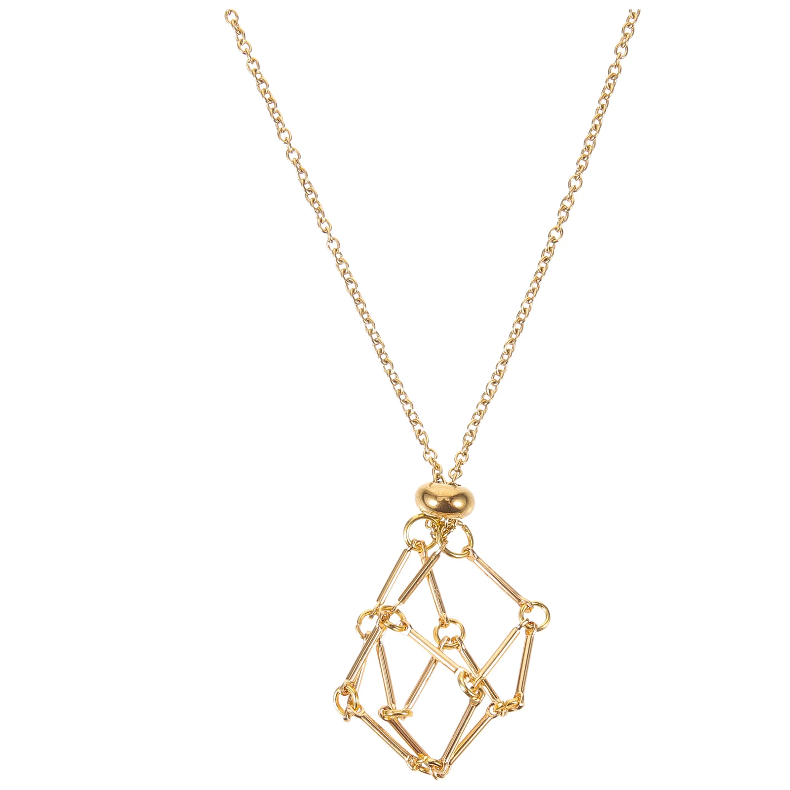 

Crystal Pendant Jewelry Holder Chunky Necklace Cage Pendants Findings Stone Amethyst Bamboo