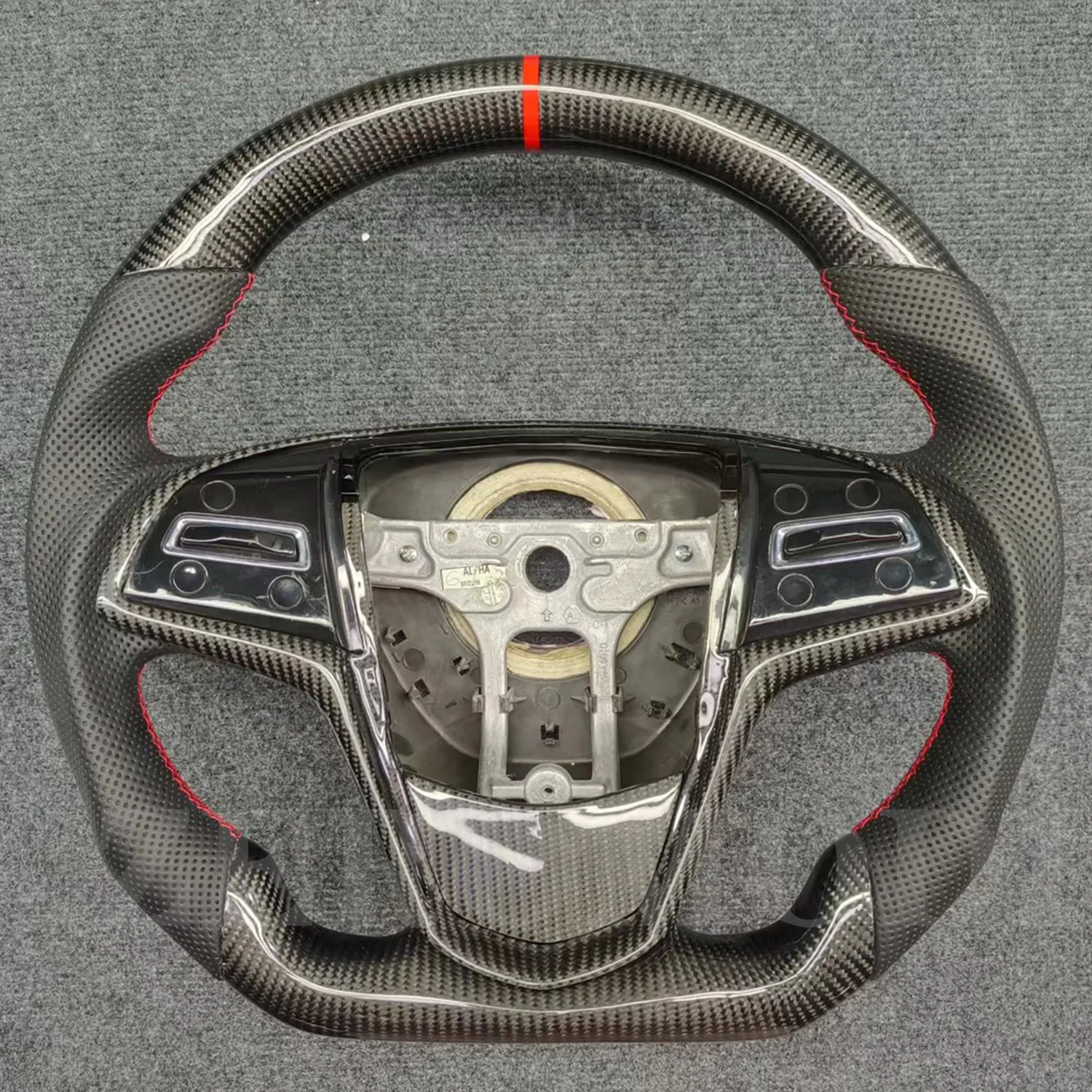 Applicable to Cadillac ATS Steering Wheel Carbon Fiber Modified LED Sports Flat Bottom Real Carbon Fiber Steering Wheel