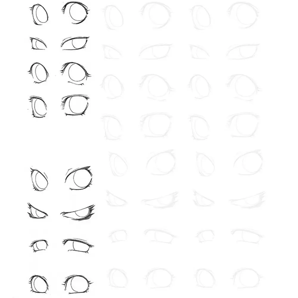 شخصيات أنيمي رسمت باليد كتاب تعليمي رسم ممارسة خط مسودة ممارسة الكتب كاريكاتير فتاة صبي دراسة #3