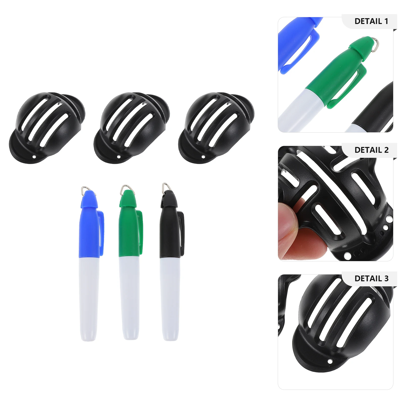 Golf Line Drawing Set Plastic Golf-ball Liner Marker Pen Alignment Tool Lightweight Translucent Clamp Design Stable