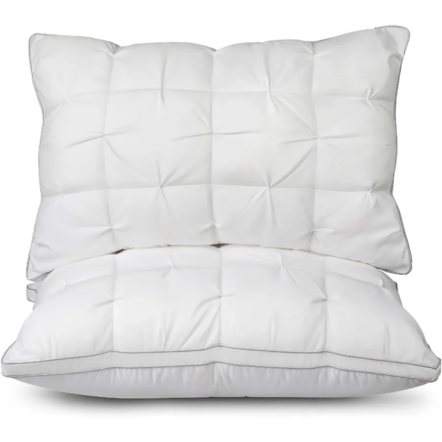 

Queen Size Bed Pillows Set of 2 Pack with BreadShaped Design for Side Back and Stomach Sleepers Cooling GelInfused Memory Foam