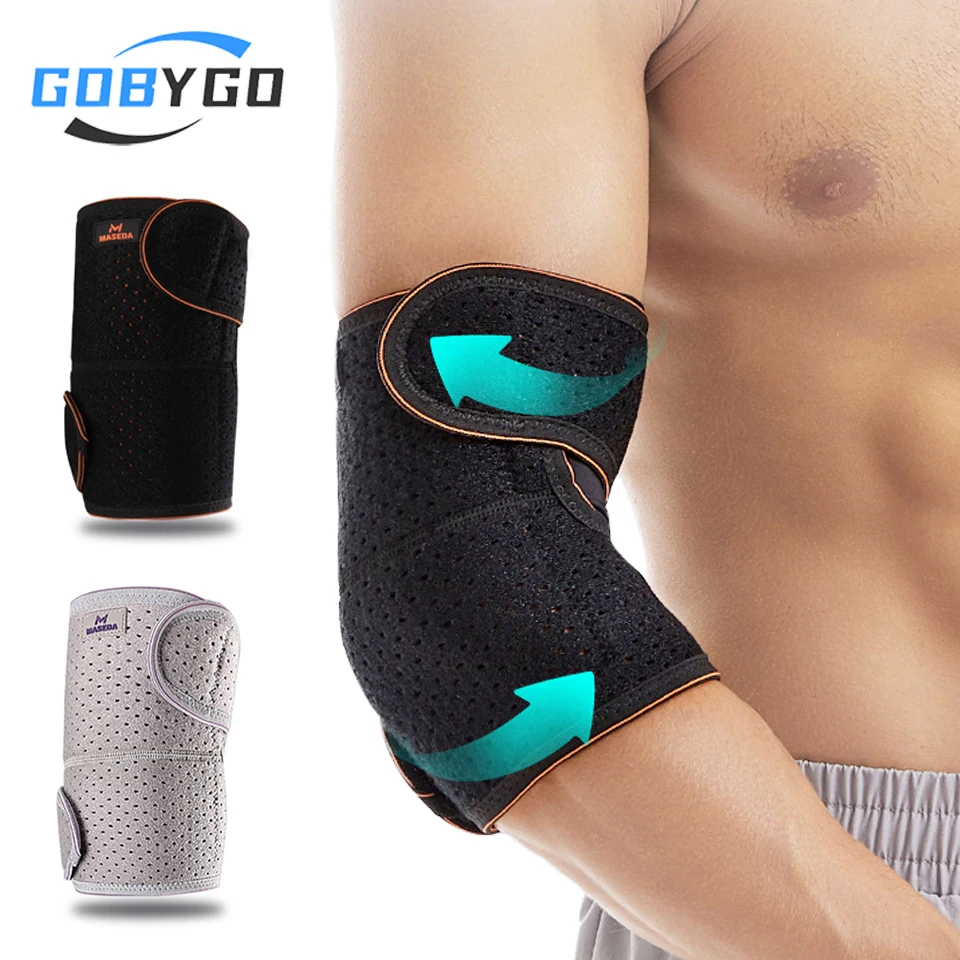 Gobygo 1 pçs esportes cotoveleiras aquecedores de braço cinta protetor cotovelo confortável respirável fitness braço mangas das mulheres dos homens
