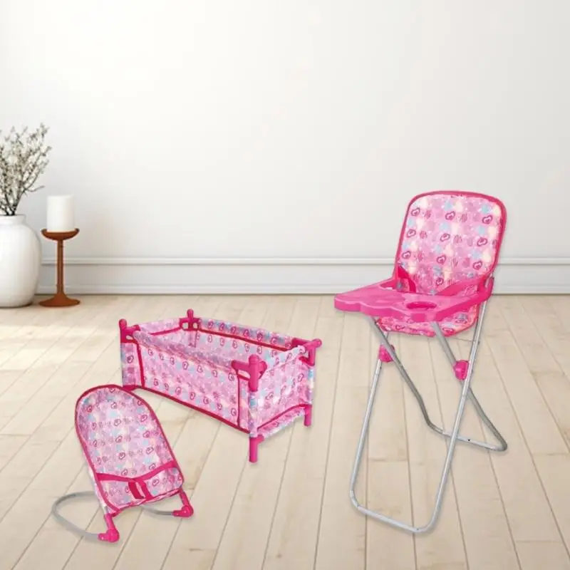 97BE Player prétendent Set Poll poussette High Chair Swing Baby Doll Nursery Accessoire pour les enfants