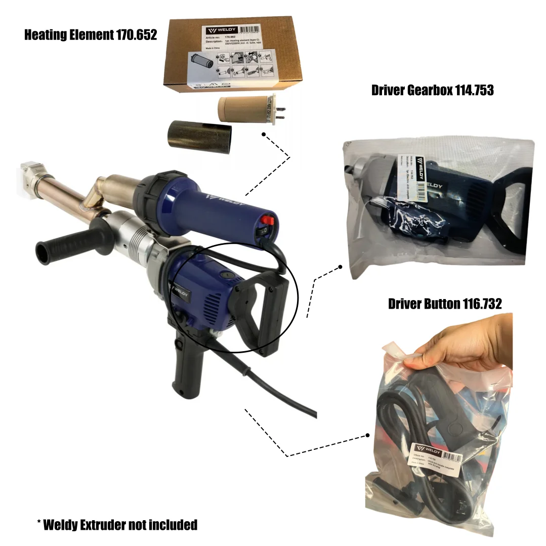 new Original Accessories Kit for Weldy 230V 3000W Booster EX2 / EX3 Extruder