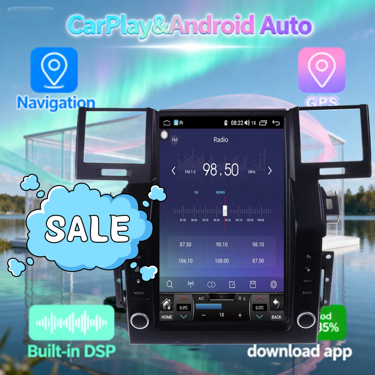 Car Radio For Range Rover Sport 2005 2006 2007 2008 2009 Carplay Android 14 GPS Navi Vertical Screen Multimedia Player GPS
