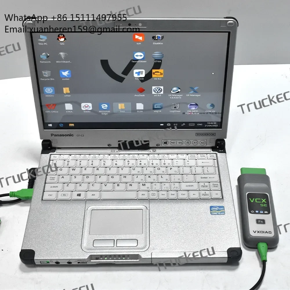 Thoughbook C2 Laptop+VXDIAG VCX SE for VW All System Auto Diagnostic Tool Doip OBD2 Code ECU Programming Coding J2534 Protocol
