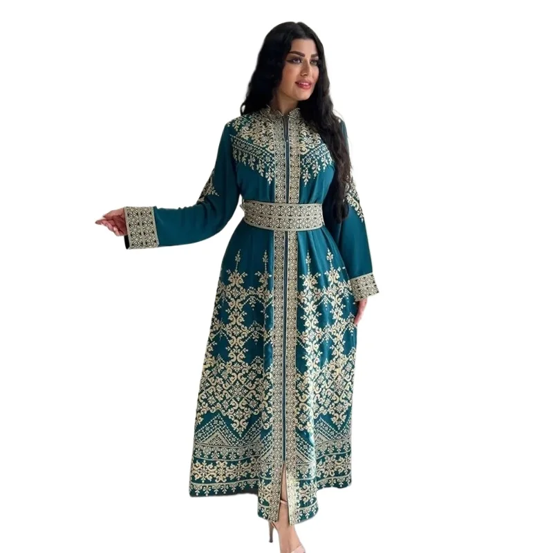 

Ramdan Eid Print Jalabiya Muslim Women Zipper Long Dress Robe Dubai Abaya Outfits Kaftan Ethnic Islam Clothing Caftan Dresses