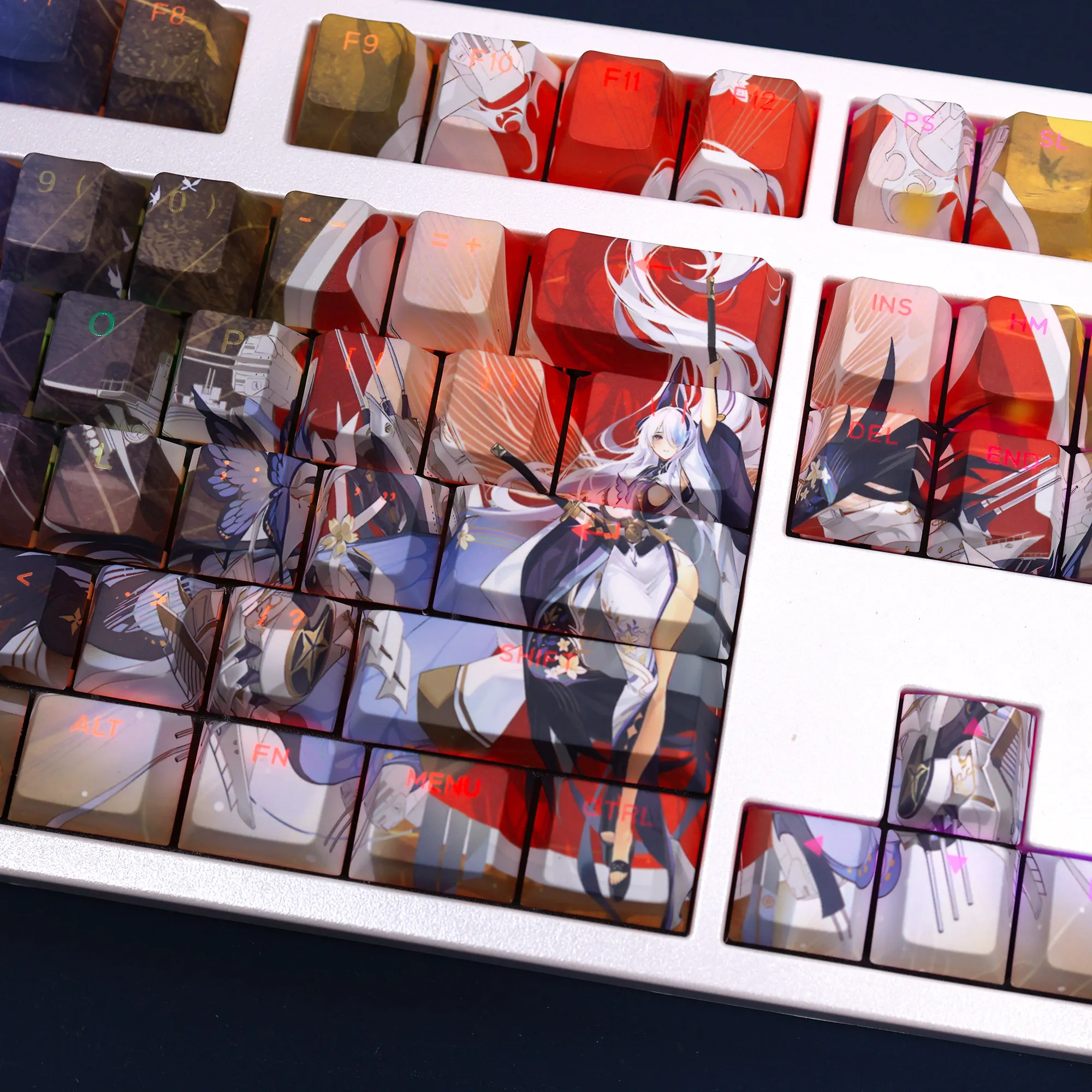 108 Tasten Set Unzen Azur Lane Niedliche PBT-Tastenkappen Cherry-Höhe für MX-Schalter Mechanische Tastatur Gaming Custom – Detail 6