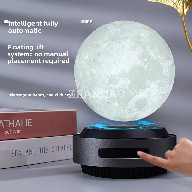 Automatic Lifting Suspension Moon Intelligent Toy Magnetic Levitation Light Black Technology Ornament Couple Gift Night Light