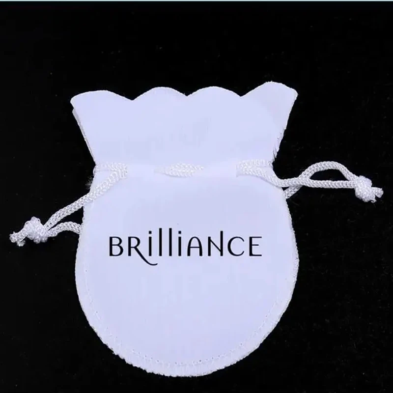 

Сумки по индивидуальному заказу - 2000шт белые бархатные сумки 7х9см с черным логотипом