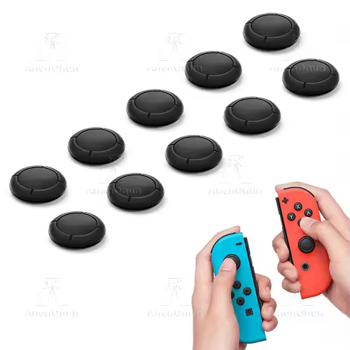 Joycon Joystick Replacement Cap for Switch/Switch Lite/Switch OLED Premium Thumb Grip Non-Slip Silicone Protective Cover - Black - Image 9