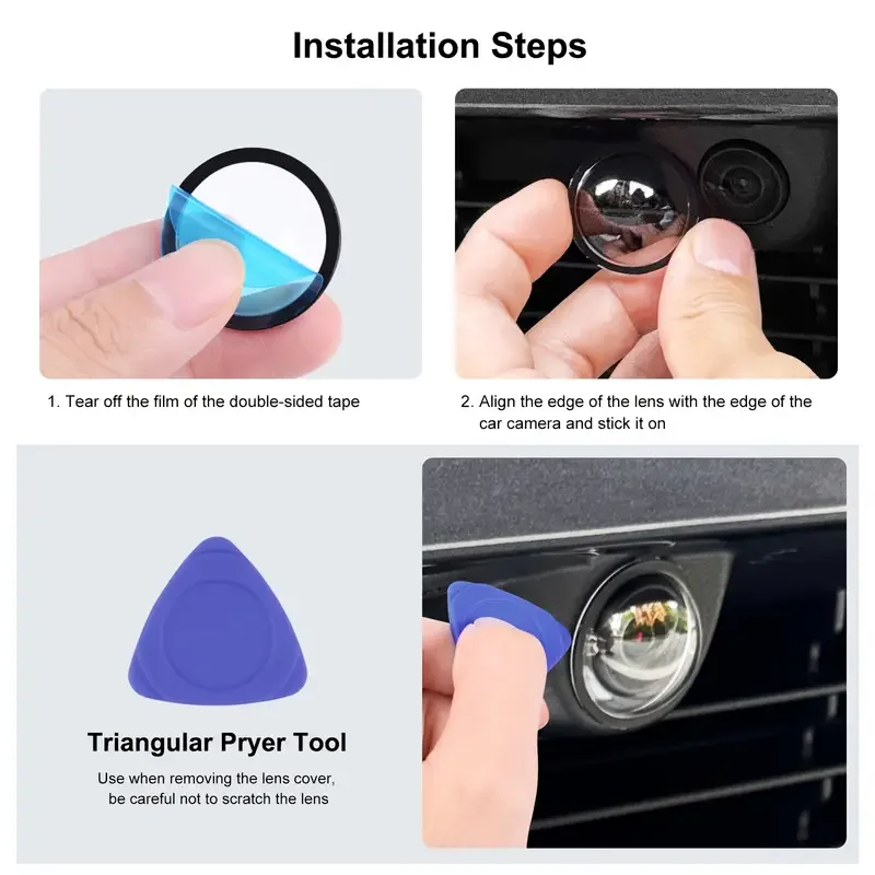2PCS Car Camera Protective Cover Front Bumper Camera Anti-Scratch Shield For Tesla Cybertruck Model Y Juniper Model S 2025 image 4