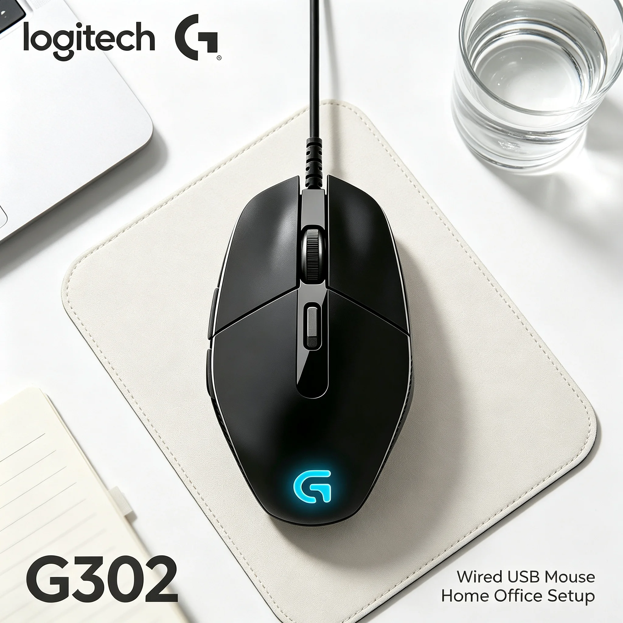 Logitech G302 Daedalus Prime USB Wired Gaming Mouse Smooth Gliding Mouse Feet 4000DPI for League of Legends Apex Legends PUBG Ga