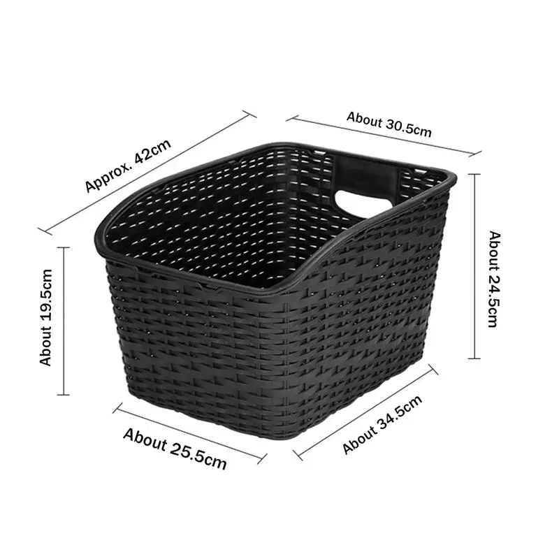 NEW HOT In Stock-Rear Bike Basket Bike Basket Rear Black Rack Mounted Bicycle Cargo Mounts To The Back Rack Of Adult , Ebike And