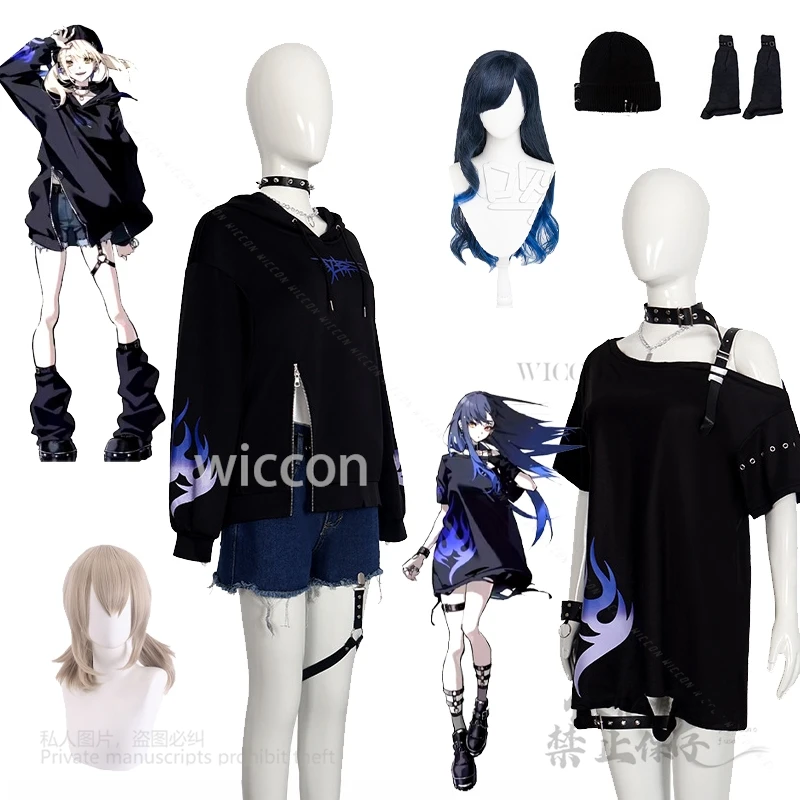 

Project Sekai AZUSAWA KOHANE Shiraishi футболка униформа красочная сценическая одежда для косплея платье наряд на Хэллоуин парик по индивидуальному заказу