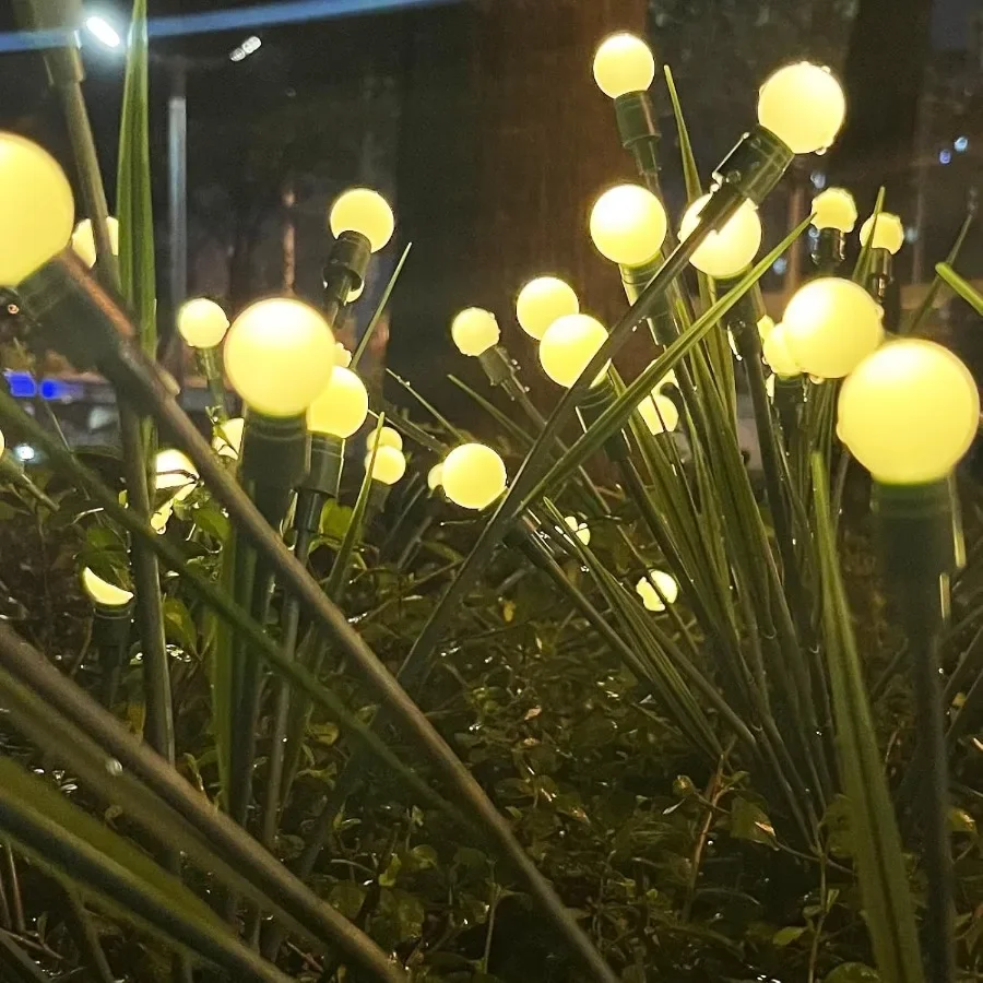 

2 упаковки солнечных садовых фонарей, новый модернизированный дизайн листьев, 20 светодиодных солнечных светлячков, водонепроницаемые солнечные пейзажные светильники для земли