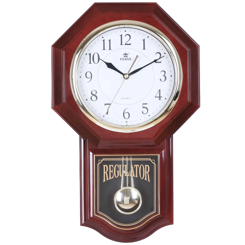 18-inch retro pendulum clock Chinese-style European-style home living room music timekeeping quartz wall