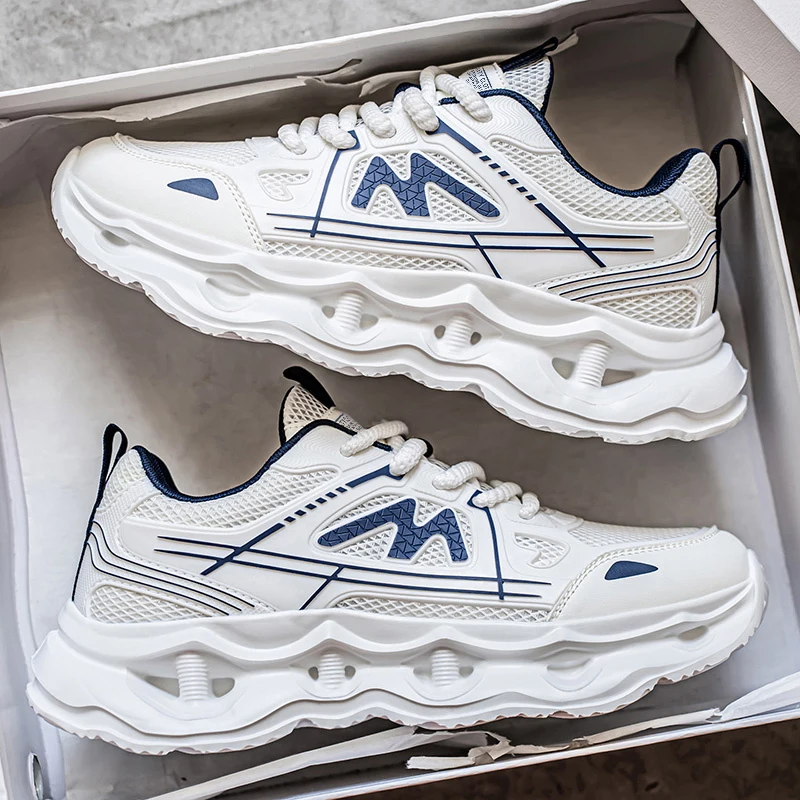 

‌ Мужские модные кроссовки на платформе 2025 года, повседневные кроссовки с дышащей сеткой, увеличивающие рост, на все сезоны